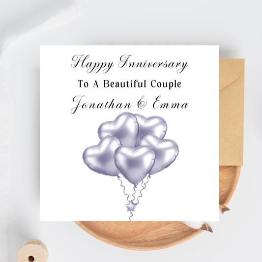 Personalised Wedding Anniversary Card for a Couple