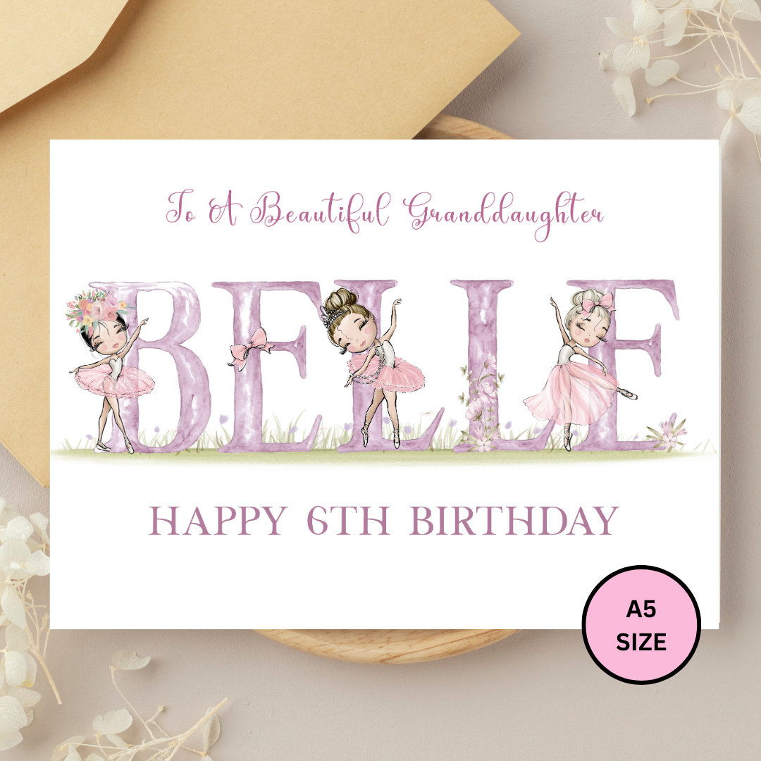 Ballerina Birthday Card for Daughter