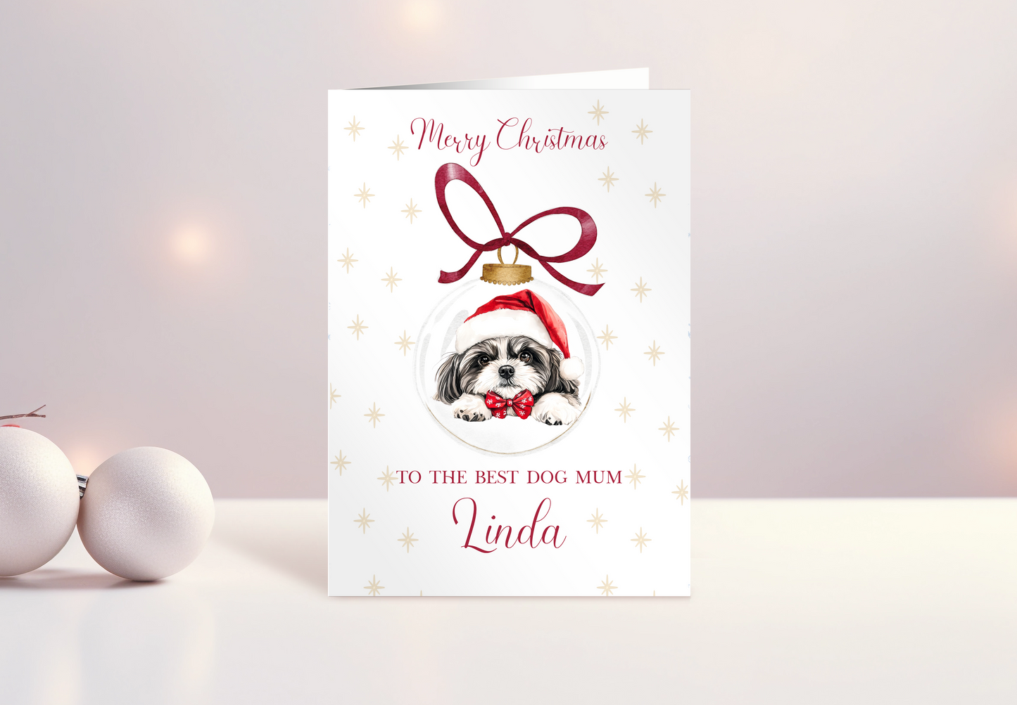 Mum Christmas Card from The Dog Personalised