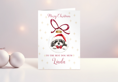 Mum Christmas Card from The Dog Personalised