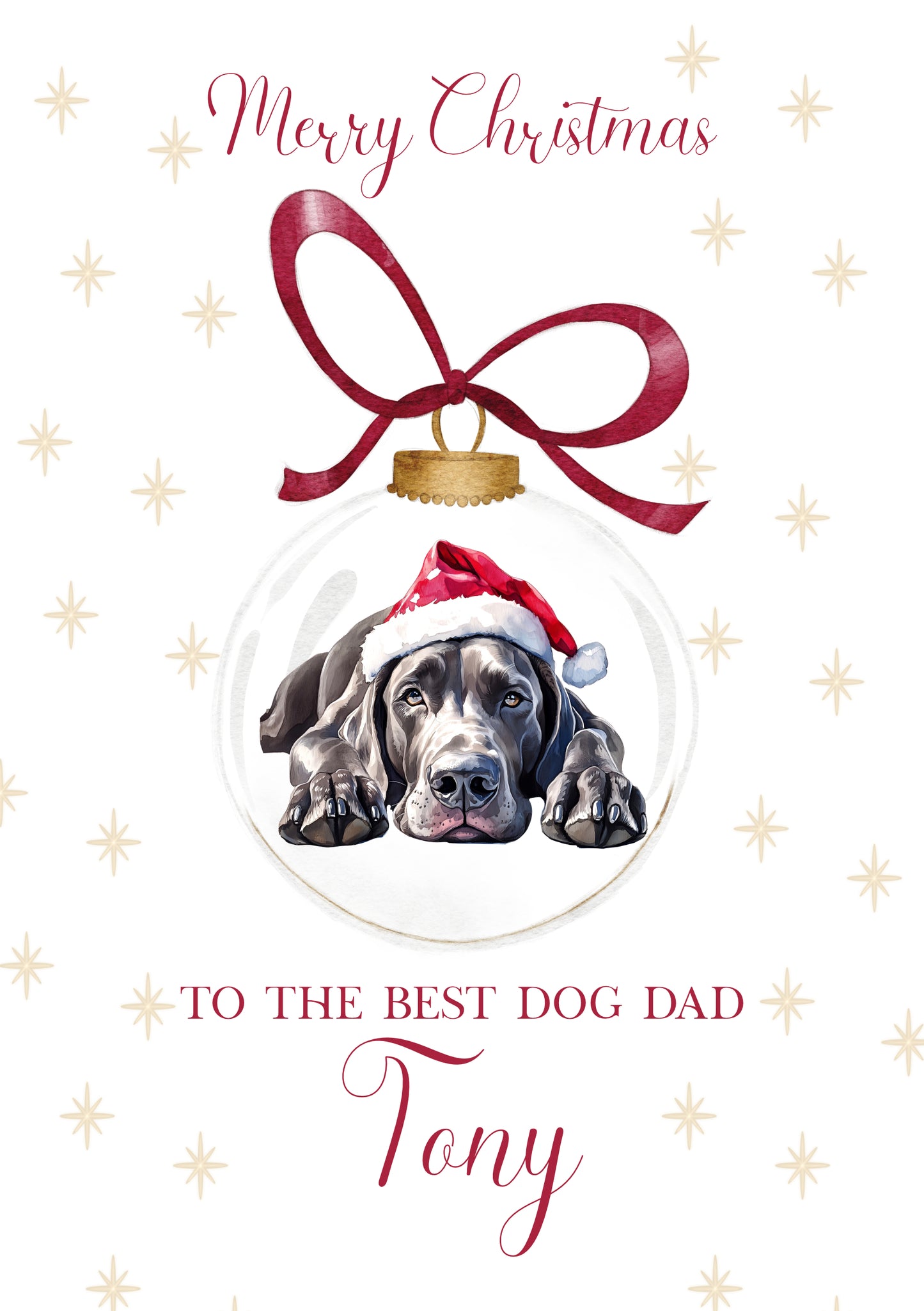 Dad Christmas Card from The Dog Personalised