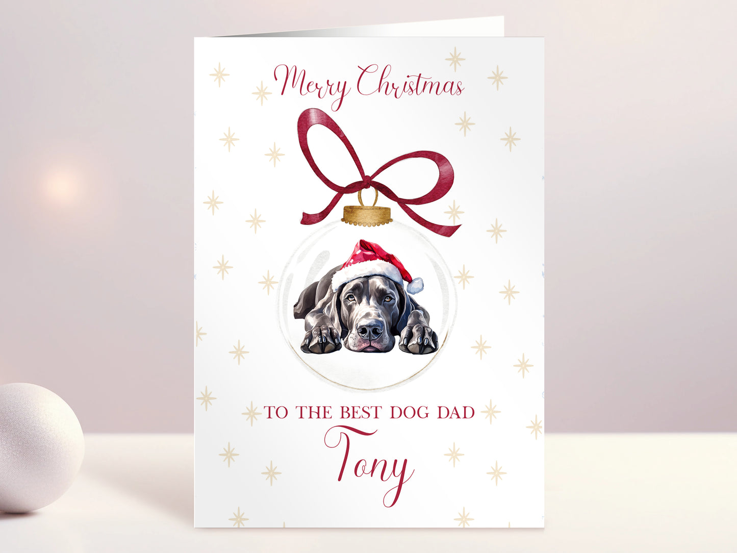 Dad Christmas Card from The Dog Personalised