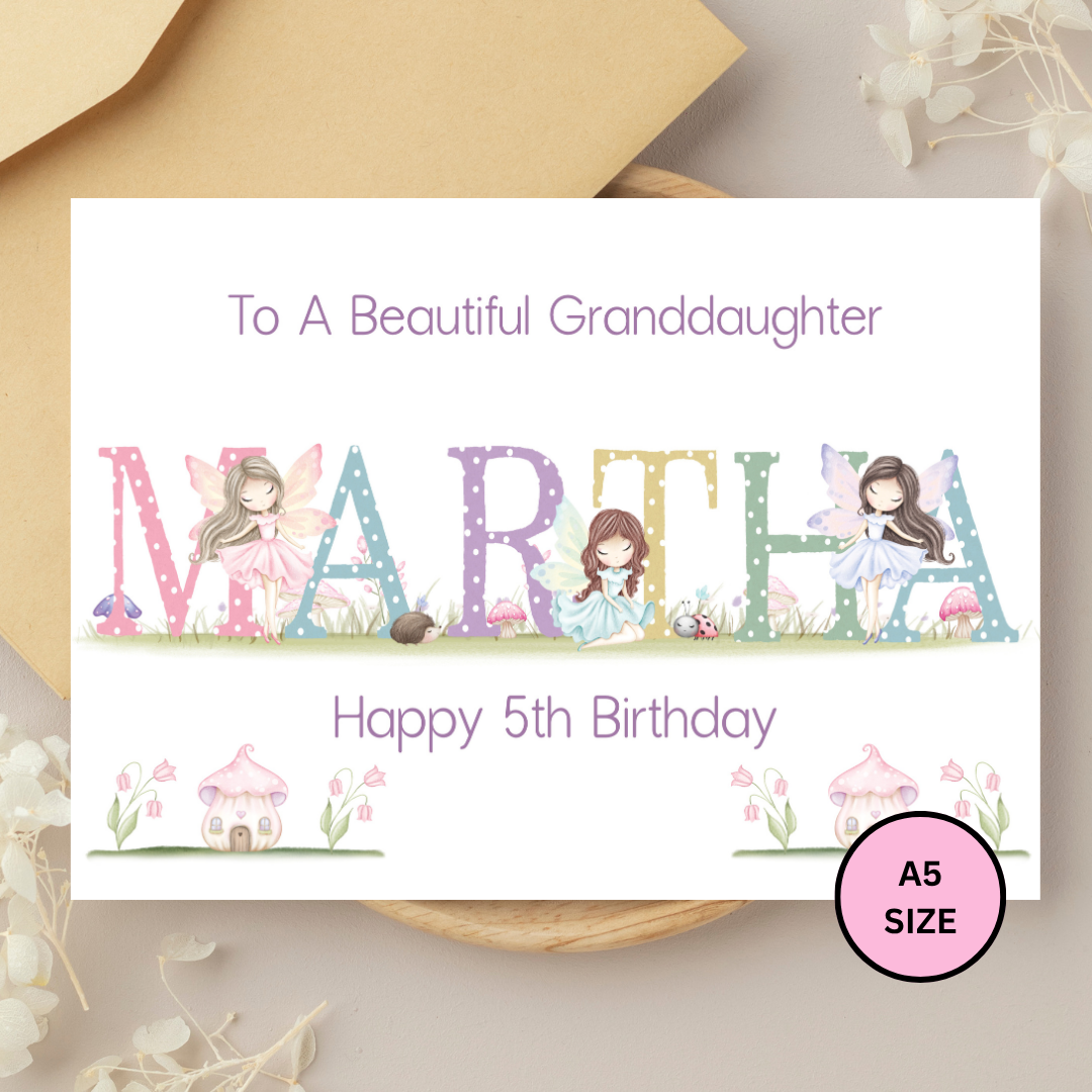 Fairy Birthday Card for Girls
