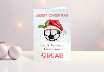Football Christmas Card for Son Personalised