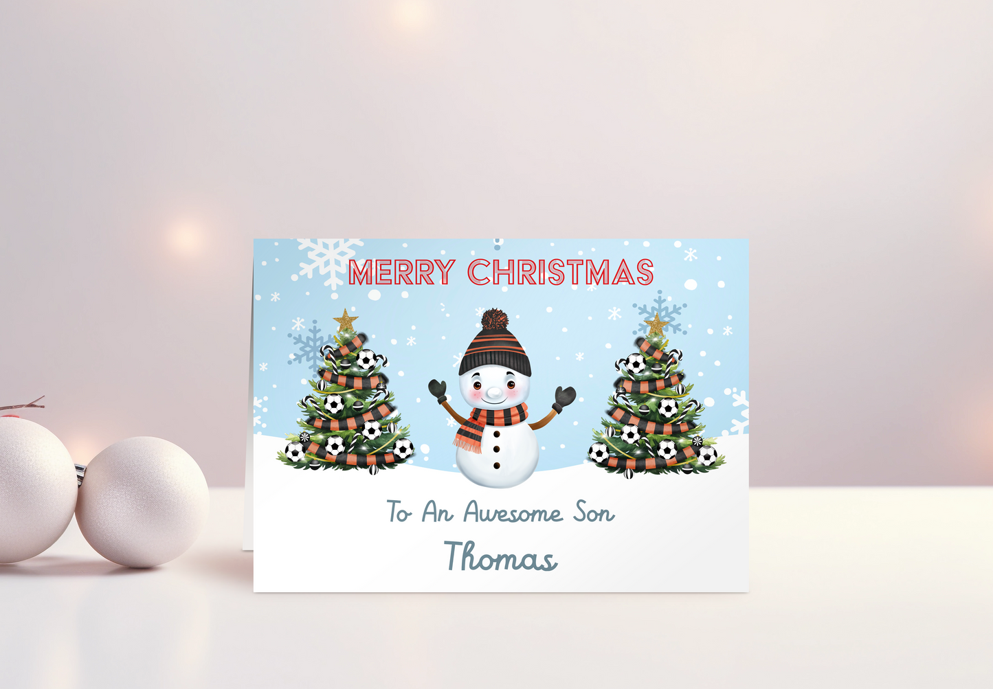 Football Club Christmas Card for Grandson Personalised