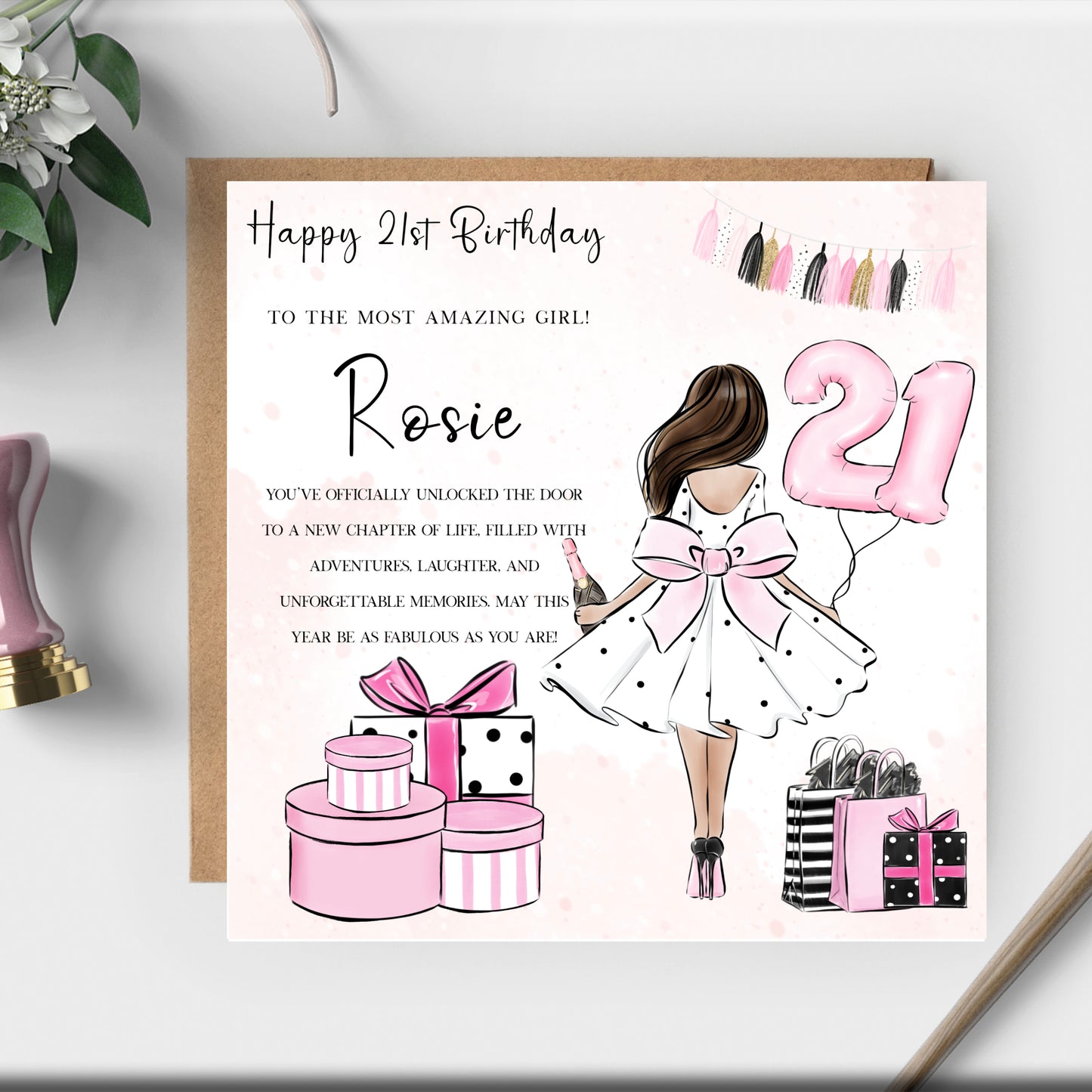Wonderful Daughter  21 And Gorgeous Personalised Birthday Card