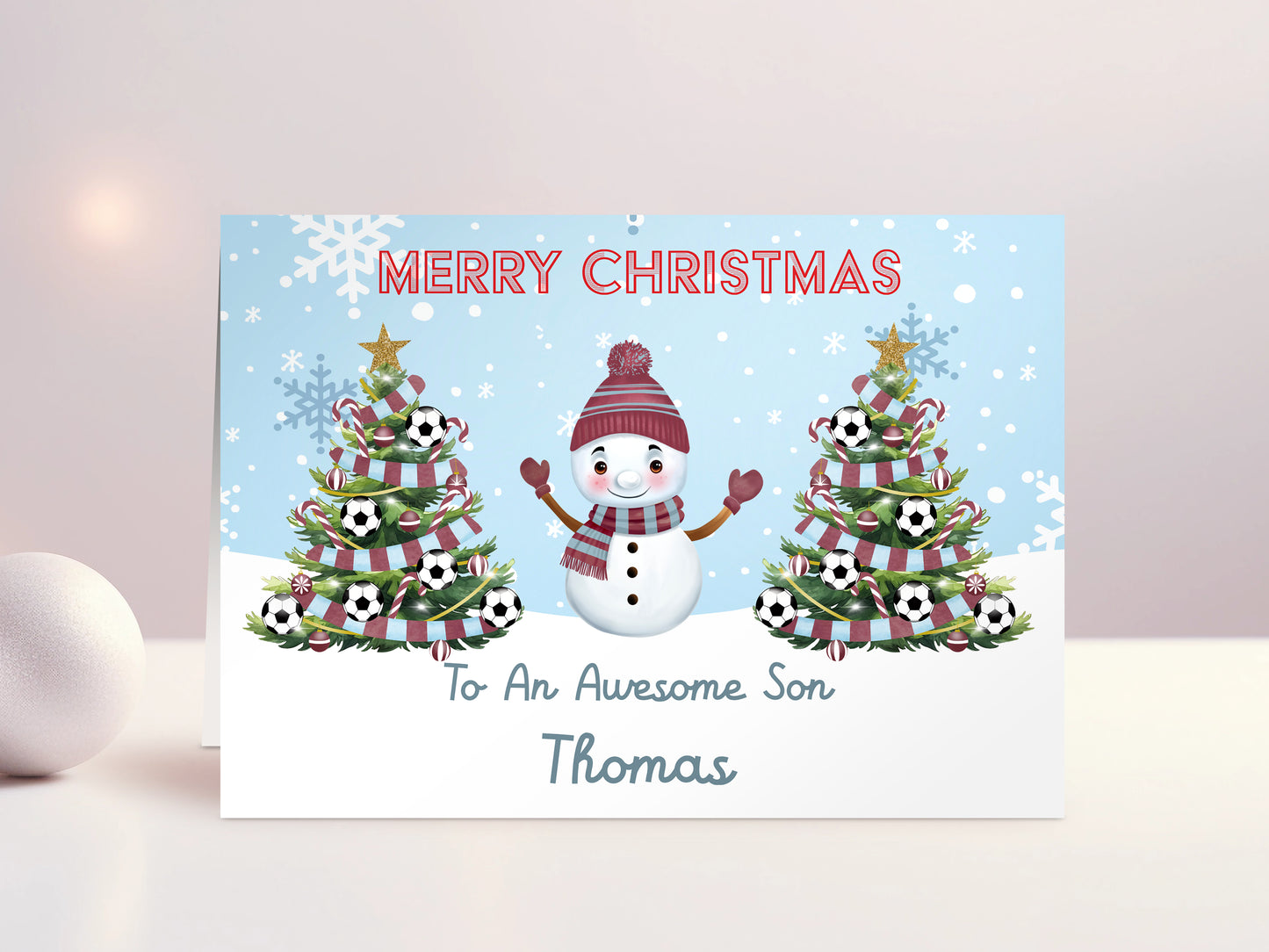 Football Club Christmas Card for Grandson Personalised