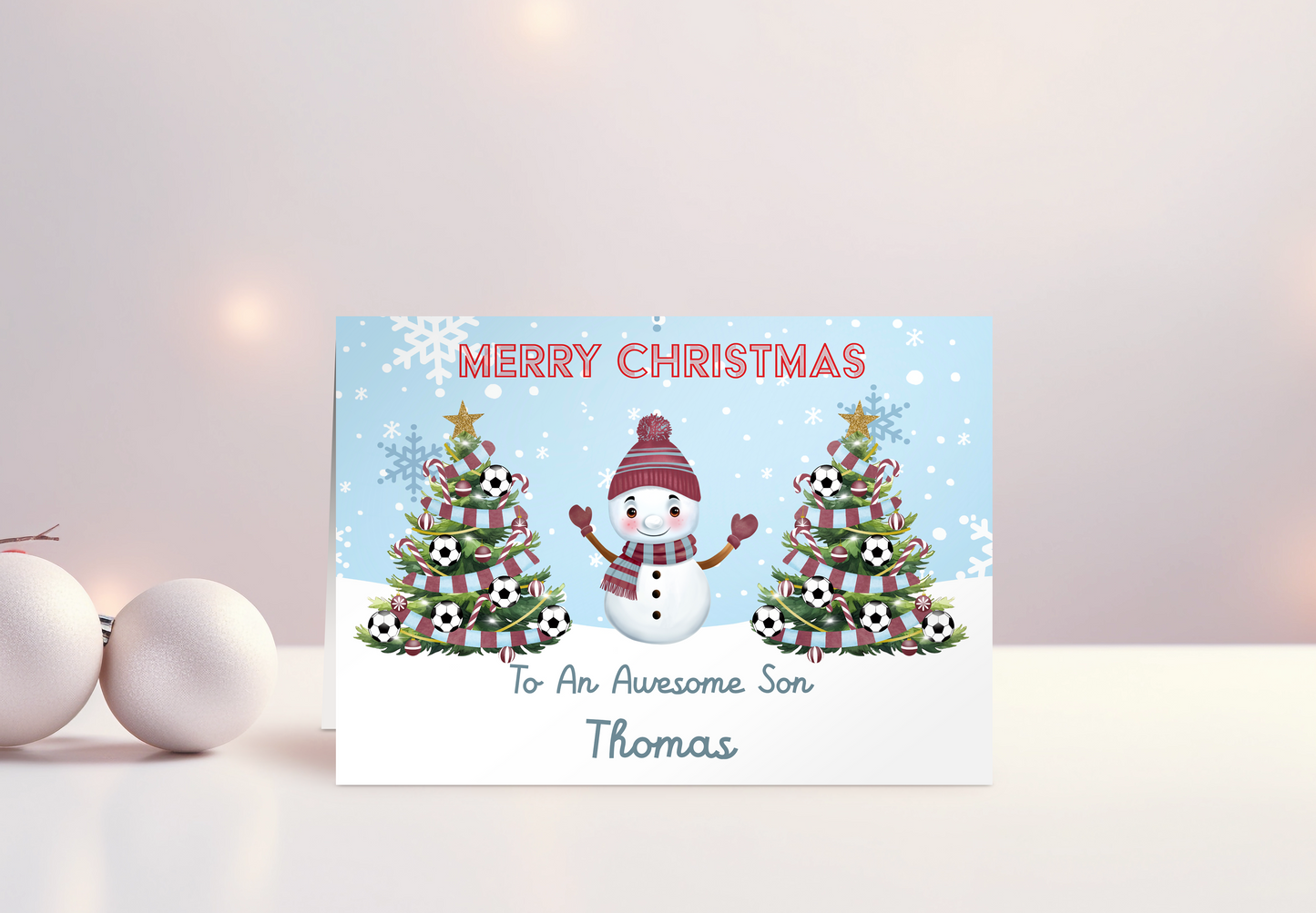 Football Club Christmas Card for Grandson Personalised