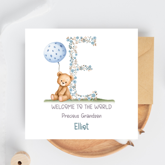 Welcome to the world baby boy card
