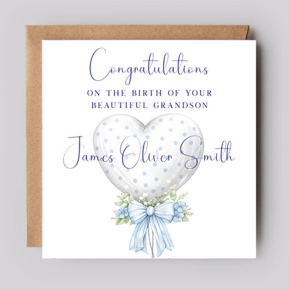 New Baby Boy Card Personalised
