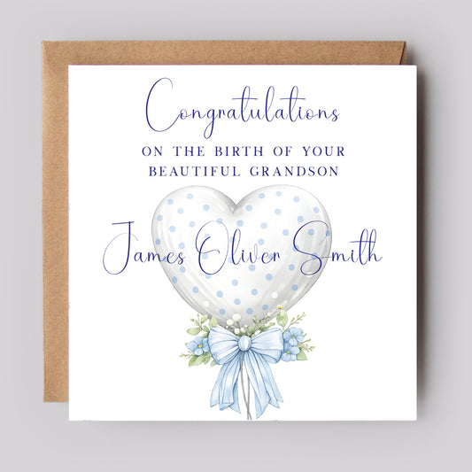 New Baby Boy Card Personalised