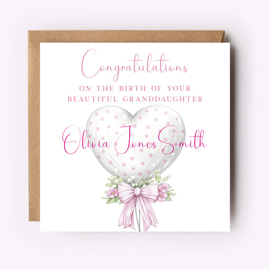 New Baby Granddaughter Card