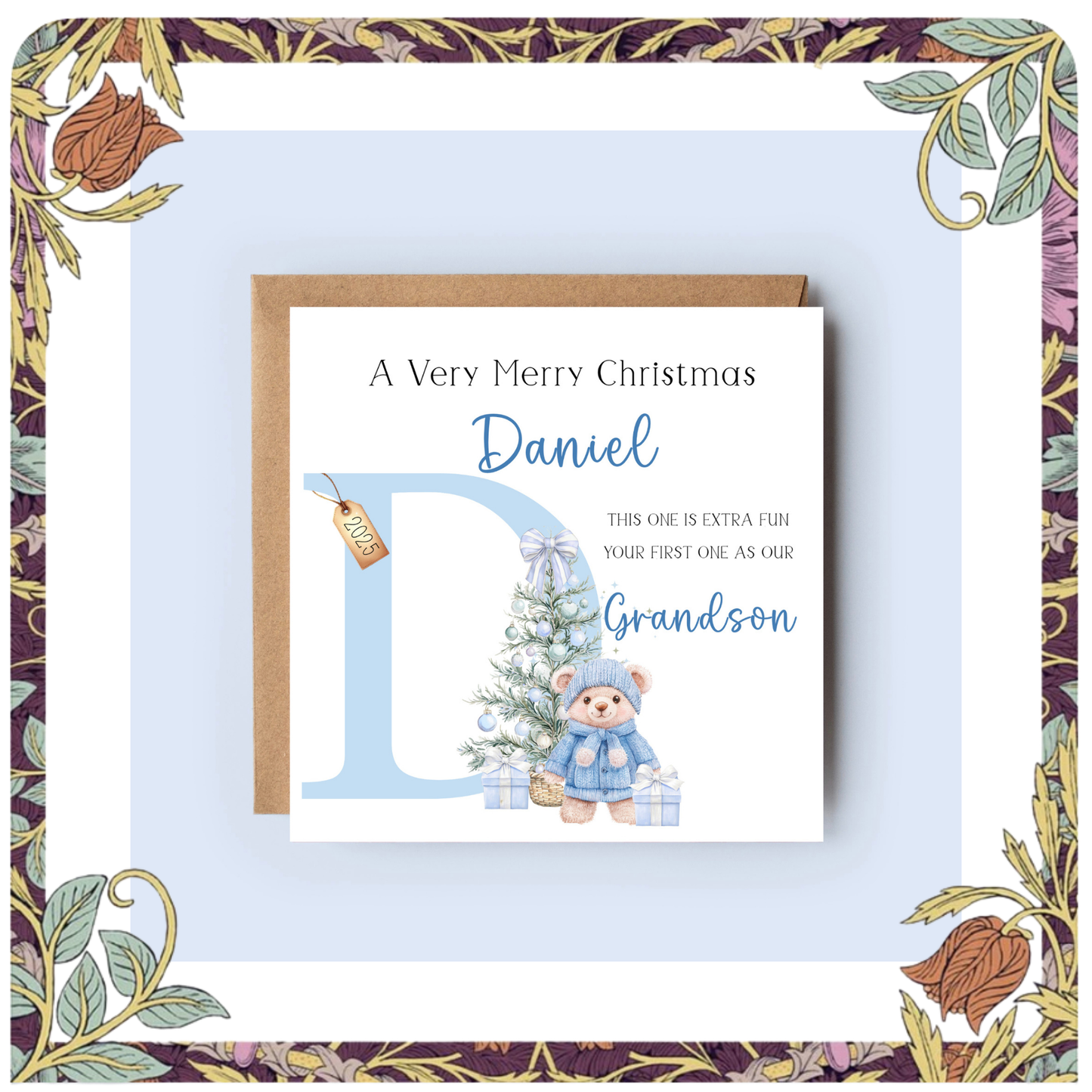 Christmas Card for Grandson, Little Boy