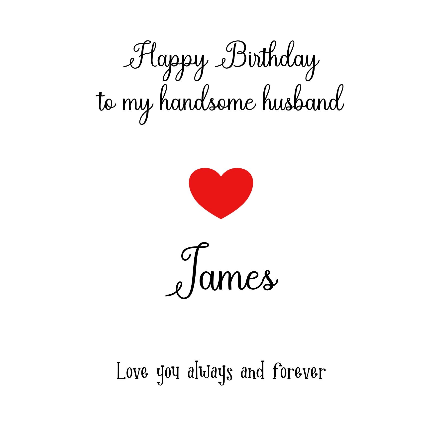 Personalised Birthday Card For Her or Him, Happy Birthday To My Beautiful Wife , Happy Birthday To My Handsome Husband, Wife or Husband