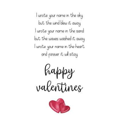 Valentines Day Card With Poem, Romantic Valentines Day card for Him or Her, Heart Valentines Day Card for Wife or Husband