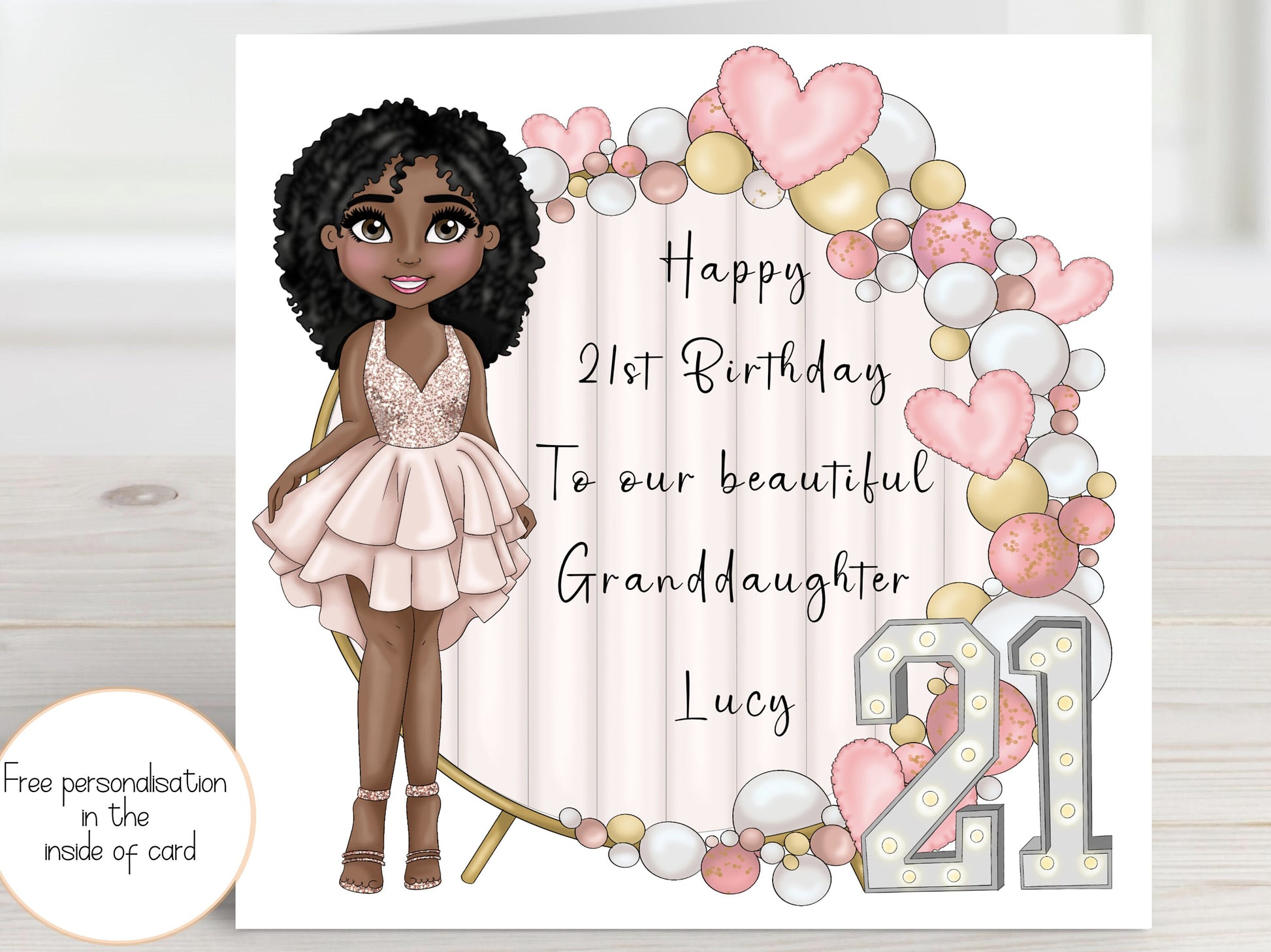 16th, 18th, 21st Birthday card for daughter, Personalised Milestone Birthday Card for granddaughter, niece, sister, friend, sweet sixteen