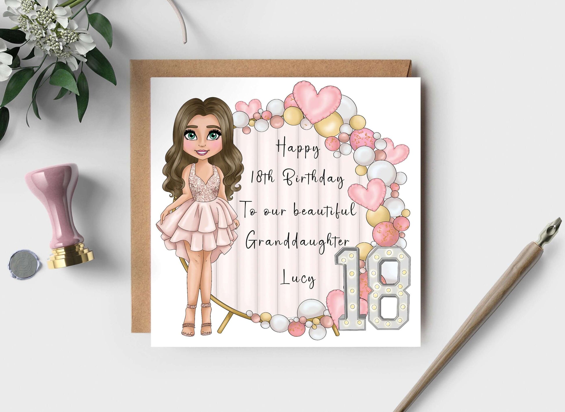 16th, 18th, 21st Birthday card for daughter, Personalised Milestone Birthday Card for granddaughter, niece, sister, friend, sweet sixteen