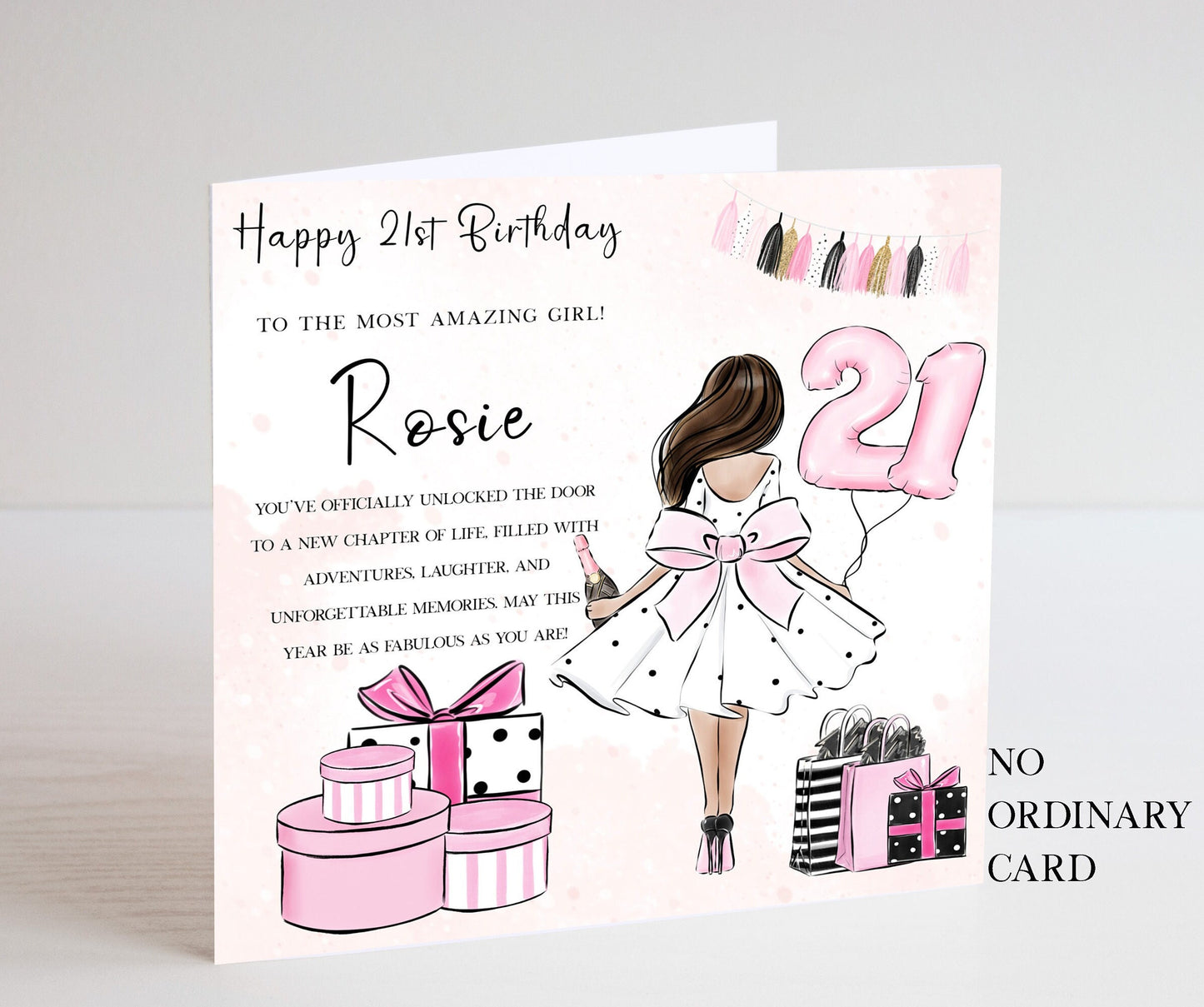 21st birthday card for granddaughter, daughter, sister, niece, cousin, Personalised 21st birthday card for her, women, girl, girls