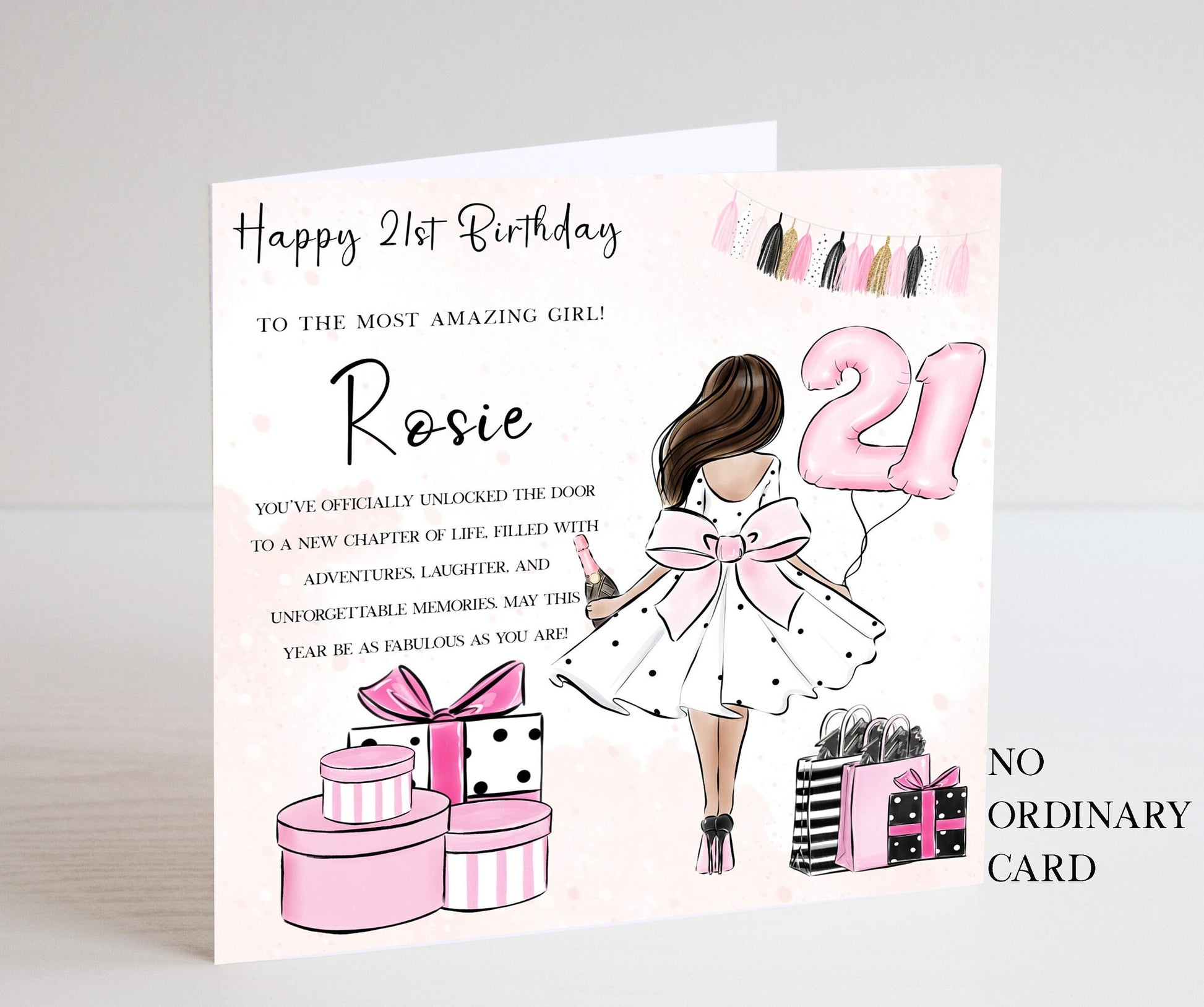 21st birthday card for granddaughter, daughter, sister, niece, cousin, Personalised 21st birthday card for her, women, girl, girls